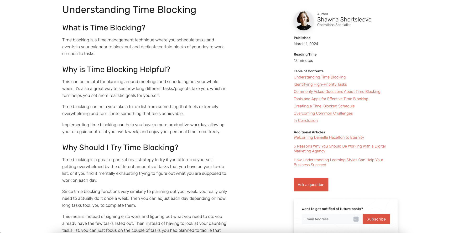 call to action on web page